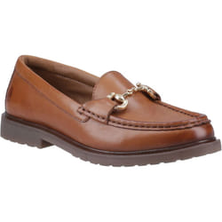 ) Hush Puppies Verity Snaffle Leather Women's Tan Loafers - Brown, 4 (Adults'