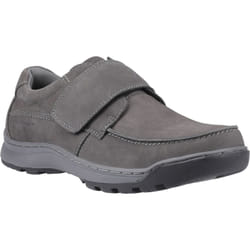 ) Hush Puppies Casper Leather Men's Grey Nubuck Loafers - Grey, 7 (Adults'