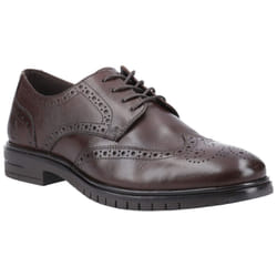 ) Hush Puppies Santiago Leather Men's Brown Brogues Shoes - Brown, 8 (Adults'