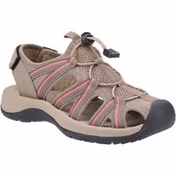 ) Cotswold Upton Women's Taupe/Pink Sandals - Brown, 8 (Adults'