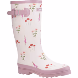 ) Cotswold Wildflower Tall Rubber Women's Pink Wellington Boots - Pink, 3 (Adults'