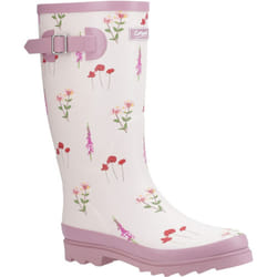 ) Cotswold Wildflower Tall Rubber Women's Pink Wellington Boots - Pink, 7 (Adults'