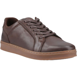 ) Hush Puppies Madden Leather Men's Coffee Trainers - Brown, 6 (Adults'