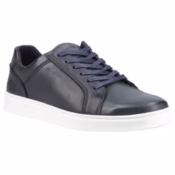 ) Hush Puppies Madden Leather Men's Navy Trainers - Blue, 6 (Adults'