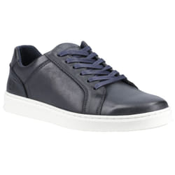 ) Hush Puppies Madden Leather Men's Navy Trainers - Blue, 6 (Adults'