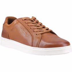) Hush Puppies Madden Leather Men's Tan Trainers - Brown, 6 (Adults'