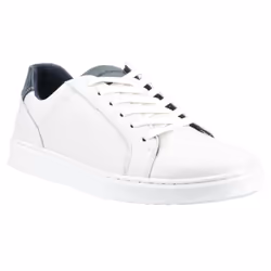 ) Hush Puppies Madden Leather Men's White Trainers - White, 6 (Adults'