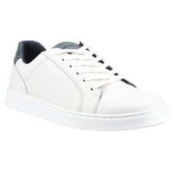 ) Hush Puppies Madden Leather Men's White Trainers - White, 6 (Adults'