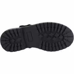 ) Hush Puppies Astrid Bow Leather Girls's Black Shoes - Black, 12 (Adults'