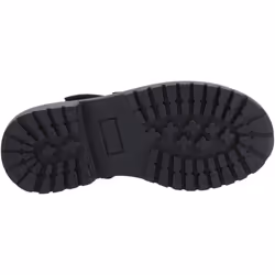 ) Hush Puppies Astrid Bow Leather Girls's Black Shoes - Black, 12 (Adults'