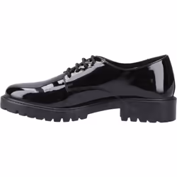 ) Hush Puppies Aubrey Leather Girls's Black Derby Shoes - Black, 2 (Adults'