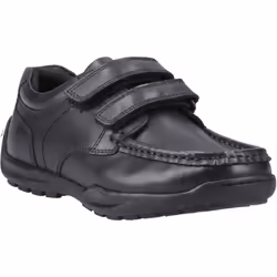 ) Hush Puppies Maddox Leather Boys's Black Shoes - Black, 12 (Adults'