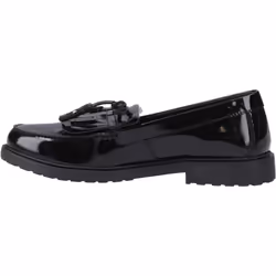 ) Hush Puppies Verity Kiltie Leather Women's Black Loafers - Black, 7 (Adults'