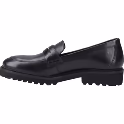 ) Hush Puppies Grazia Leather Girls's Black Loafers - Black, 3 (Adults'