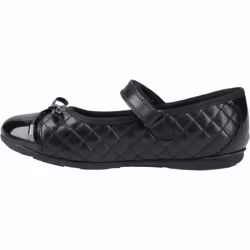 ) Hush Puppies Lottie Leather Girls's Black Ballet Flats - Black, 13 (Adults'
