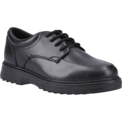 ) Hush Puppies Romeo Leather Boys's Black Shoes - Black, 2 (Adults'