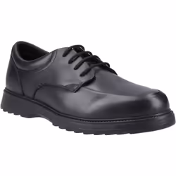 ) Hush Puppies Romeo Leather Boys's Black Shoes - Black, 3 (Adults'