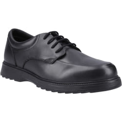 ) Hush Puppies Romeo Leather Boys's Black Shoes - Black, 3 (Adults'