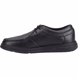 ) Hush Puppies Ronan Mocc Leather Boys's Black Moccasins Shoes - Black, 4 (Adults'