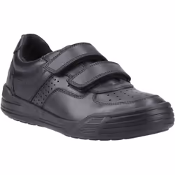 ) Hush Puppies Sully Leather Boys's Black Shoes - Black, 10 (Adults'