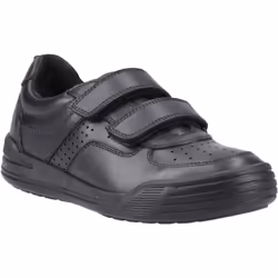 ) Hush Puppies Sully Leather Boys's Black Shoes - Black, 5 (Adults'