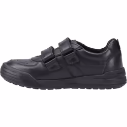 ) Hush Puppies Sully Leather Boys's Black Shoes - Black, 7 (Adults'