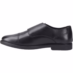 ) Hush Puppies Tim Monk Leather Boys's Black Shoes - Black, 3 (Adults'