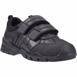 ) Hush Puppies Tristen Leather Boys's Black Loafers - Black, 12 (Adults'