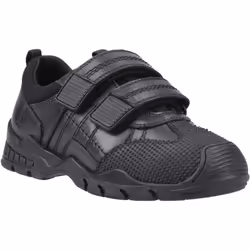 ) Hush Puppies Tristen Leather Boys's Black Loafers - Black, 6 (Adults'