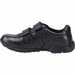 ) Hush Puppies Vance Leather Boys's Black Loafers - Black, 2 (Adults'