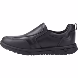 ) Hush Puppies Sergio Leather Boys's Black Loafers - Black, 5 (Adults'