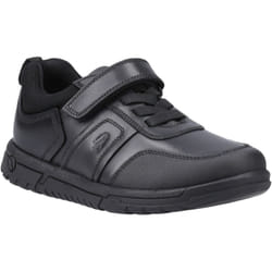 ) Hush Puppies Sutton Bungee Leather Boys's Black Lace-Up Shoes - Black, 4 (Adults'