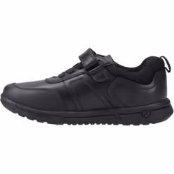 ) Hush Puppies Sutton Bungee Leather Boys's Black Lace-Up Shoes - Black, 4 (Adults'