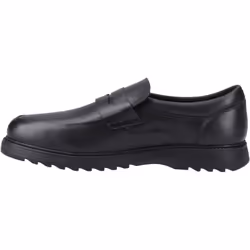) Hush Puppies Rocco Loafer Leather Boys's Black Loafers - Black, 6 (Adults'