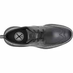 ) Hush Puppies Advance Leather Men's Black/Black Lace-Up Shoes - Black, 7 (Adults'