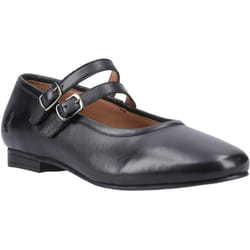 ) Hush Puppies Nancy Mary Jane Leather Women's Black Leather Shoes - Black, 8 (Adults'