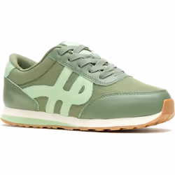 ) Hush Puppies Seventy8 Leather Women's Olive Trainers - Green, 4 (Adults'