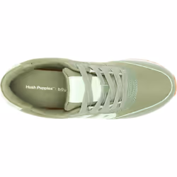 ) Hush Puppies Seventy8 Leather Women's Olive Trainers - Green, 4 (Adults'