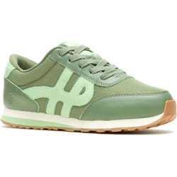 ) Hush Puppies Seventy8 Leather Women's Olive Trainers - Green, 6 (Adults'