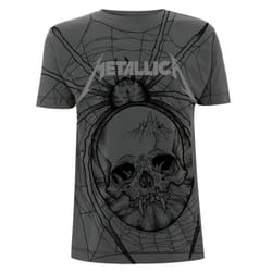 Metallica Unisex Adult Spider T-Shirt - S, Grey