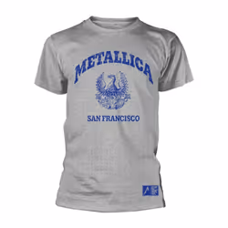 Metallica Unisex Adult College Crest T-Shirt - S, Grey