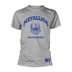 Metallica Unisex Adult College Crest T-Shirt - XL, Grey