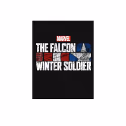 Marvel Comics Unisex Adult Falcon & Winter Soldier Text Cotton Logo T-Shirt - XL, Black
