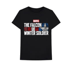 Marvel Comics Unisex Adult Falcon & Winter Soldier Text Cotton Logo T-Shirt - XXL, Black