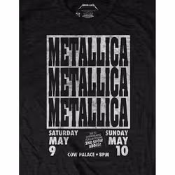 Metallica Unisex Adult Cow Palace T-Shirt - S, Black