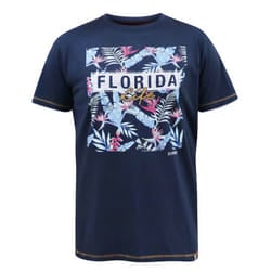 Duke Mens Prestwick D555 Kingsize Florida Floral T-Shirt - 3XL, Navy