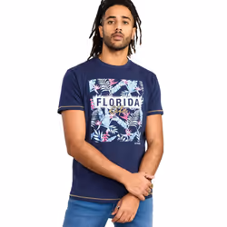 Duke Mens Prestwick D555 Kingsize Florida Floral T-Shirt - 3XL, Navy