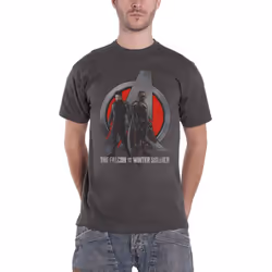 Marvel Comics Unisex Adult Falcon & Winter Soldier Logo T-Shirt - XXL, Charcoal Grey