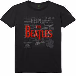 The Beatles Unisex Adult Titles Cotton Logo T-Shirt - black, S