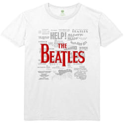 The Beatles Unisex Adult Titles Cotton Logo T-Shirt - white, L